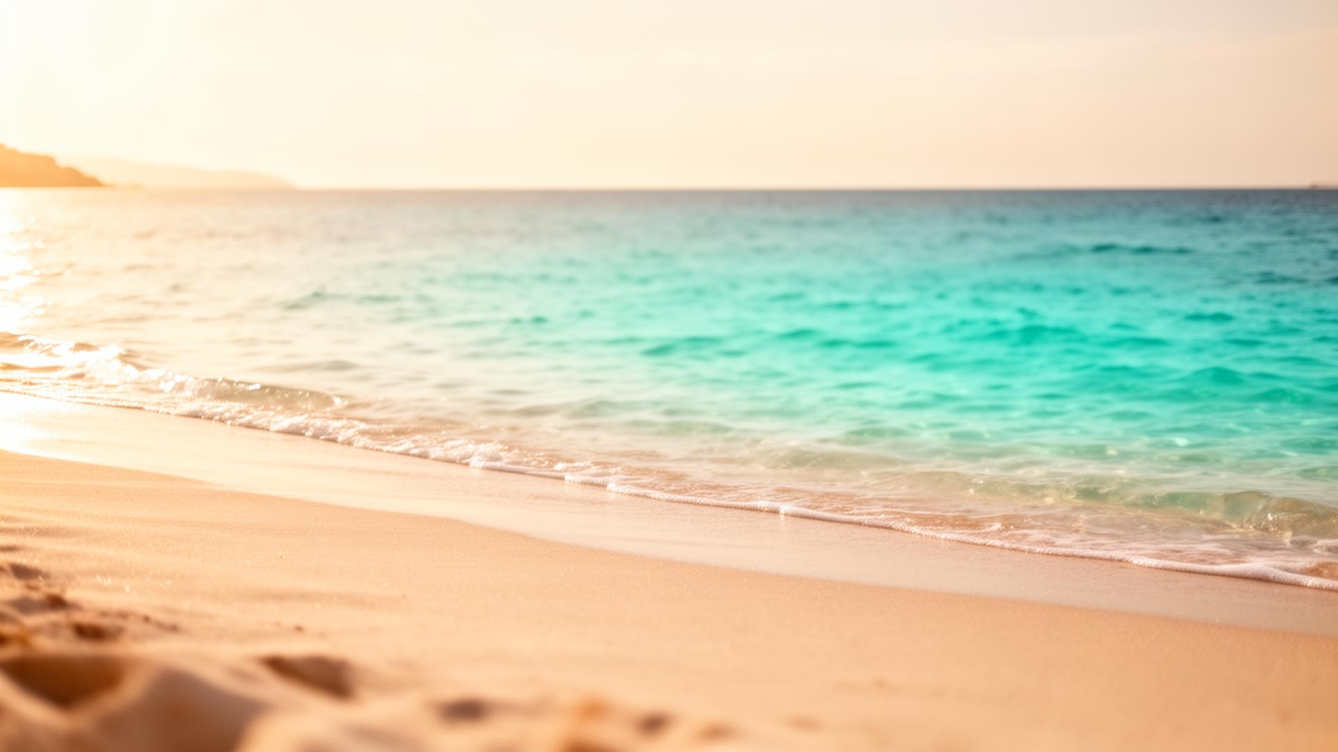 Playa tropical con arena dorada y agua turquesa